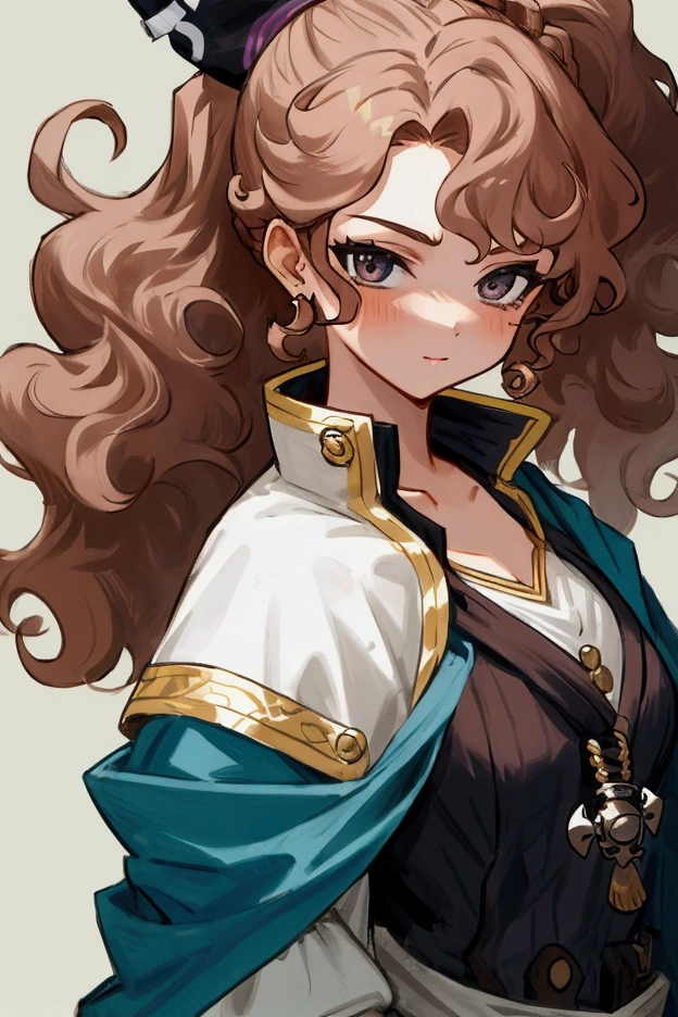 curly hair,ponytail,pirate girl