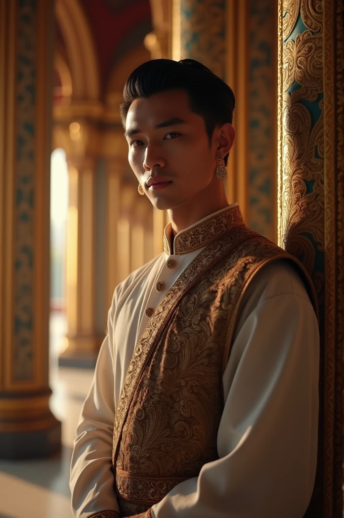 a Khmer handsome man in the room royal palace