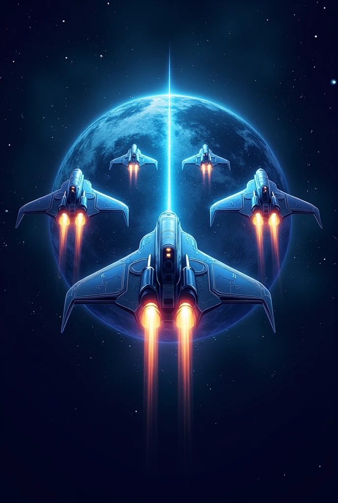 Indonesian logo with scape ship, galaxi background, a whole fleet, 4k