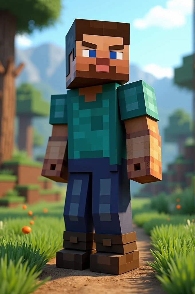 Create realistic Minecraft Steve image