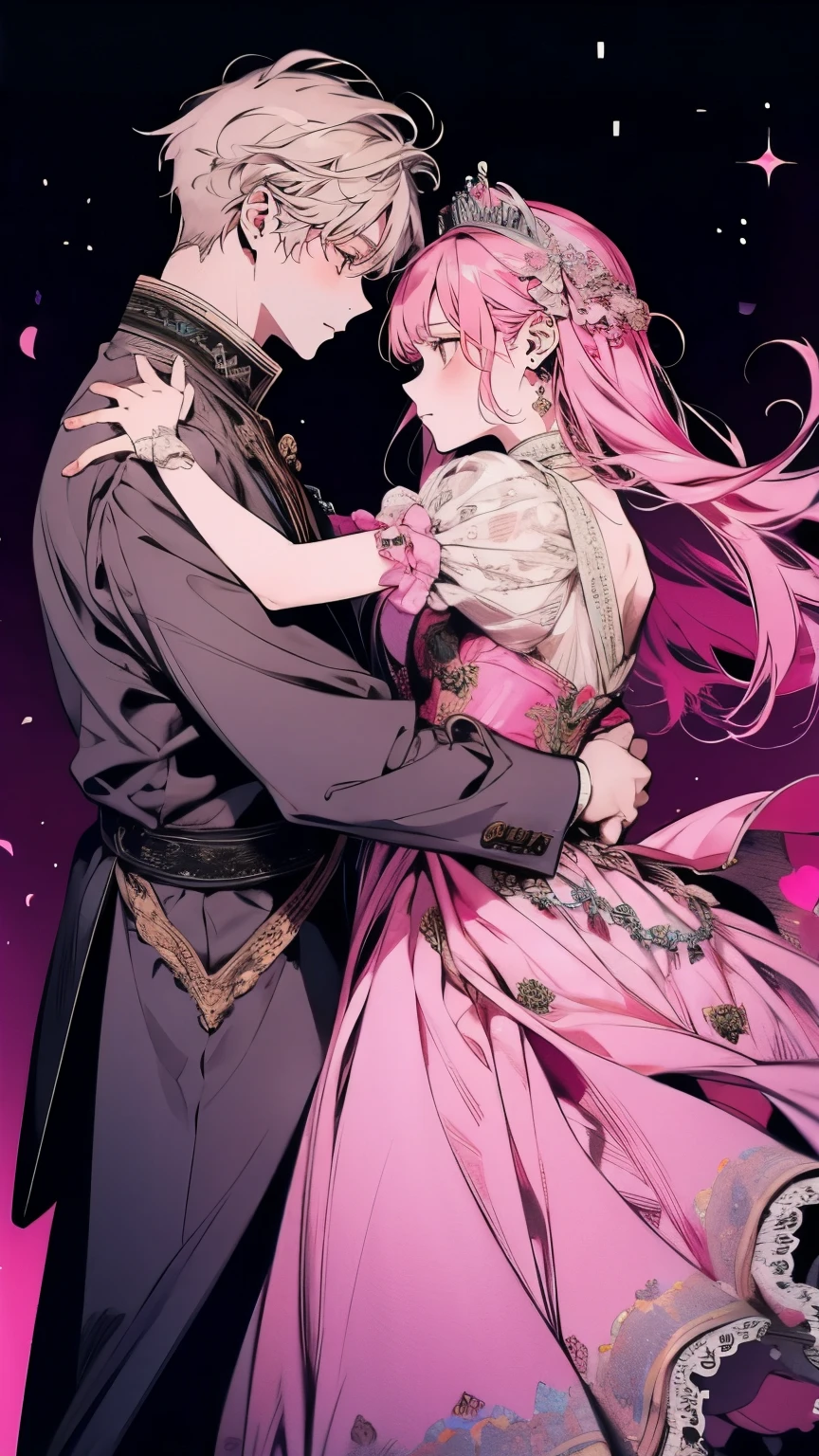Princess、Pink long dress、Dance