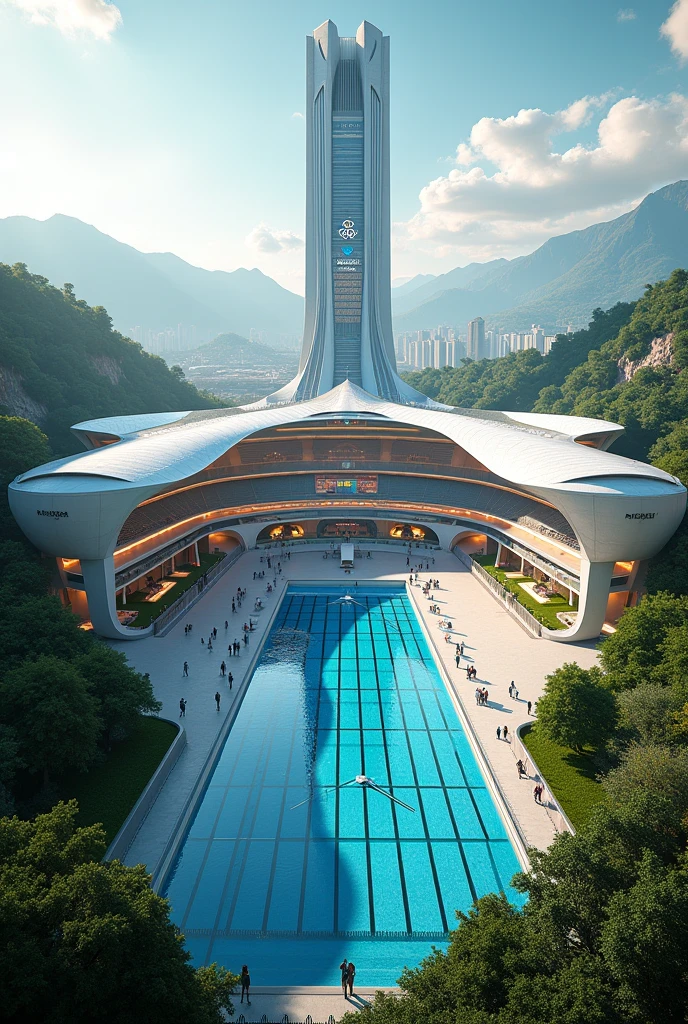 Olympics aquatic complex view from outside