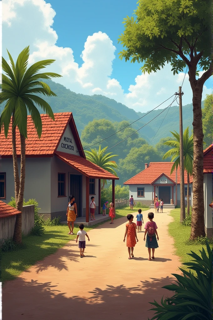 Impact on the Village: Describe the changes that occur in the village after the construction of the school and hospital. How do these changes affect the villagers' lives?
