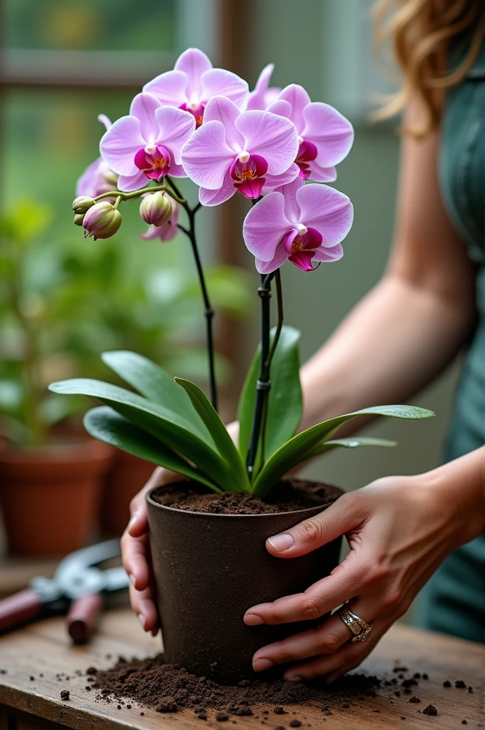 Repotting orchid
