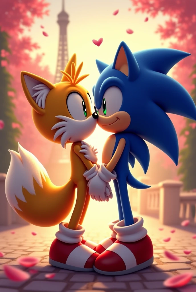 Sonic kissing tails romantic French kisses