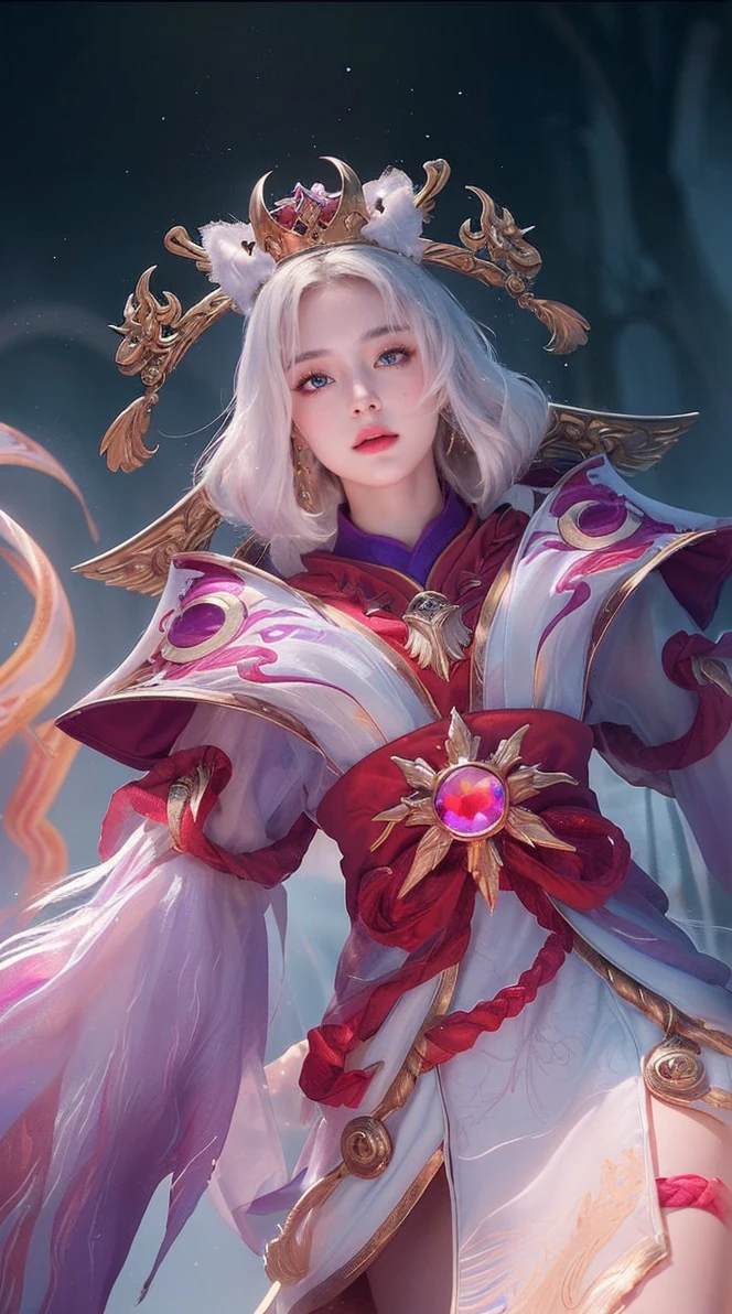 a close up of a woman with a floating crown on her head, portrait knights of zodiac girl, extremely detailed face and eyes, beautiful detailed lips, longeyelashes, intricate detailed crown, elegant portrait, fantasy, cinematic lighting, dramatic lighting, chiaroscuro, rich colors, vibrant colors, ethereal, magical, mystical