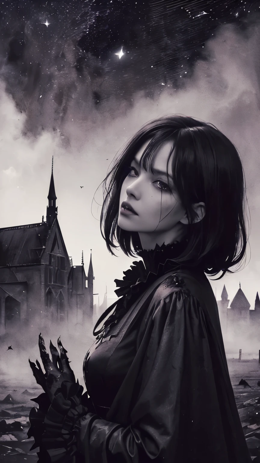 (fatal beauty,Attractive Villain,witch) ,(Beauty of another world:1.1),(creepy look:1.1),(Flexible and strong physique),(Sensual charm),(Mysterious charm:1.1),(A tense atmosphere),(不吉で魅惑的なdevilの目:1.1),(Magic to attract prey:1.1),(Seductive silhouette),(best quality,high resolution:1.2),(dark,inclement:1.1),(Unfortunately:1.1), (devilのテーマ:1.5),(dark horror theme:1.5),(thriller:1.5),(Inspired by Stephen King:1.5),(dark fantasy:1.5), (Ink and watercolor:1.5), (Black and white colors:1.5), (fire길한 풍경:1.5),(A lot of stars are flying:1.5),(Broken:1.5),(Broken village:1.5),(1800s:1.5), (Broken theme:1.5),(there'there 위로 먼지가 많이 날고 있어요:1.5),(blur:1.5),(Unpaved road:1.5),(absurd:1.5),(very cool:1.5),(best quality:1.5),(masterpiece:1.5),full length,Qumi Artz Lepidolite Woman in Red Dress, (A strong person:1.1、big bust、glasses) 、 ((((Round glasses)))),(((big bust)))、,(((Twisted corner,fire타는 왕관:1.1 Nicola Samori,King Gechi Muto))),Prime Color,urban,very detailed,masterpiece,intricate details,withered,eyes very detailed, eye for detail,4K resolution,born, Nikon Z9,Scary town,full length,evil ghost, Winnie the Po 오오 Rainbow,intricate details,very detailedな, realistic,, 暗くてspooky atmosphere, spiritual being, hauntingly beautiful, Ghostly figure, devilの本質, shadowy shape, Eerie Whispers, fire길한 기운, Goat Maiden's Heart, Very dark shade.Her eyes, Like a dazzling hair in a starless fog,The symphony of despair in their eyes.Her giant snaps, Mysterious Graveyard,Think about it, The source of her sorrow.Black hair swaying in the moonlight, She summons darkness,Dance of the Void, (Beautiful Vampire High Wizard: 1.7), (2つのThick, length, Sharp vampire teeth protruding from lips: 1.7), (The wizard with the black hat: 1.6), (An intricately decorated jet-black cloak: 1.6), (A delicately decorated cloak, Although it was damaged: 1.5), maximalist, Breathtaking oil painting, 超realisticな, 유화 스타일을 모방한 초realistic 디지털 일러스트레이션, アレックス・グレイのサイケデリックな先見の明のある芸術とHRギーガーのborn体力学的テーマの美学をシームレスに融合. very cool構成, (devil,Satan,Lucifer:1.1),(devilish:1.1),(Red eyes glow:1.6)、(Red-shining eyes,sharp teeth:1.1),(Black Wings,Thick:1.1),(Hellish landscape:1.1),(fire,sulfur:1.1),(inclement atmosphere:1.1),(dark shadows,inclement presence:1.1),(fire운한 구름,Stormy skies:1.1),(dark,spooky atmosphere:1.1),(fire행의 아우라,malevolent energy:1.1),(dark aura,cigarette:1.1),(extreme heat,fire타는 fire꽃:1.1),(Nightmare Welcome:1.1),(predict the ending:1.1),(fire행의 속삭임,devilish laughter:1.1),(Cry of pain,A scream that echoes:1.1),(fire운의 상징,Ancient Runes:1.1),(Mysterious artifacts,dark 美術ifacts:1.1),(Hell's Ritual,ritual sacrifice:1.1),(Eternal destruction,A desperate being:1.1), Inspired by the backdrop of an abandoned mecha. Craig Mullins(Craig Mullins)Artwork created by, Necrostyle., detailed description, futuristic sci-fi scene. Focus on SF concept art, Vivid colors and sharp focus.