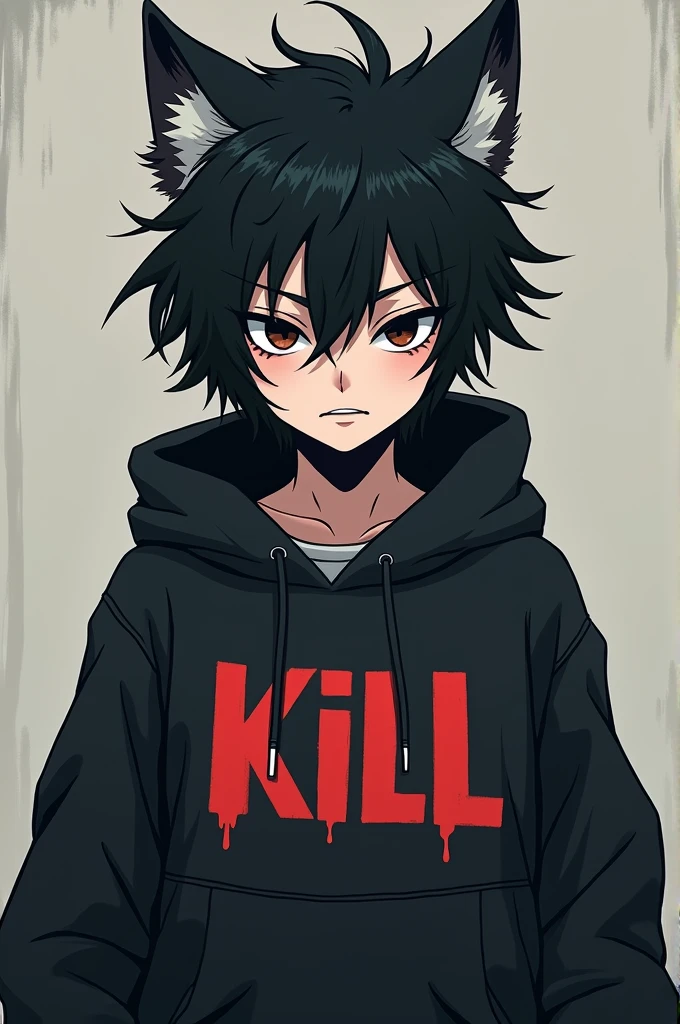 Japanese、gray、Wolf Cut、kill sweater