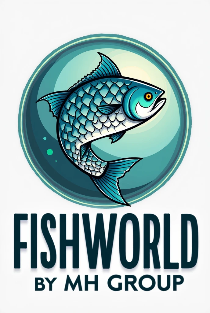 Logo of fish stall named 'FISHWORLD By MH GROUP'