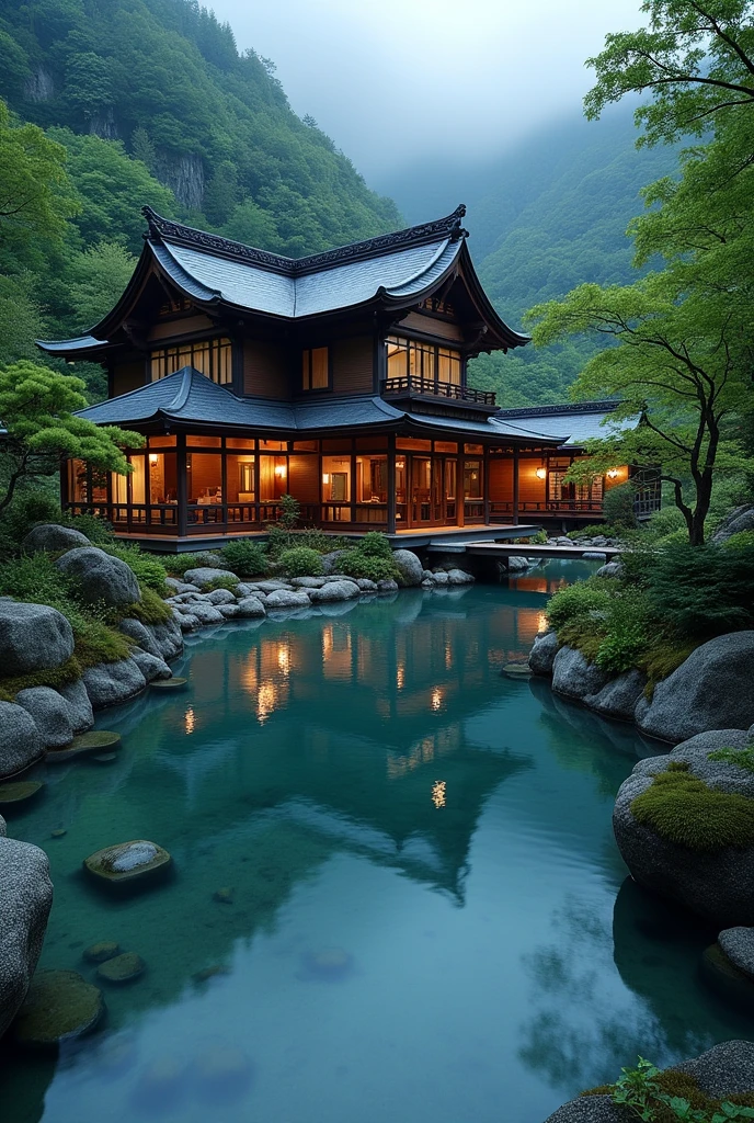 Spirited Away hot spring inn、Ginzan Onsen、Front image of the inn、mysterious