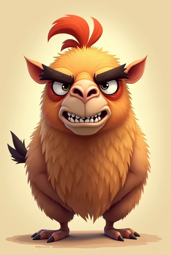 Make a camel with a face of the angry bird cartoon