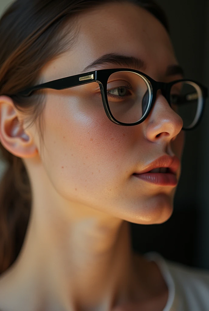 Ultra-realistic capture, Highly detailed, High resolution 16k close-up of human skin. Skin texture must be natural, With such detail that pores can be finely identified, Skin should look healthy, In a uniform tone, Use natural light and color, photo realistic, Full Body Shot, full body, armpit, show off their armpits, glasses, wellington glasses, Office Lady Clothing, black stockings