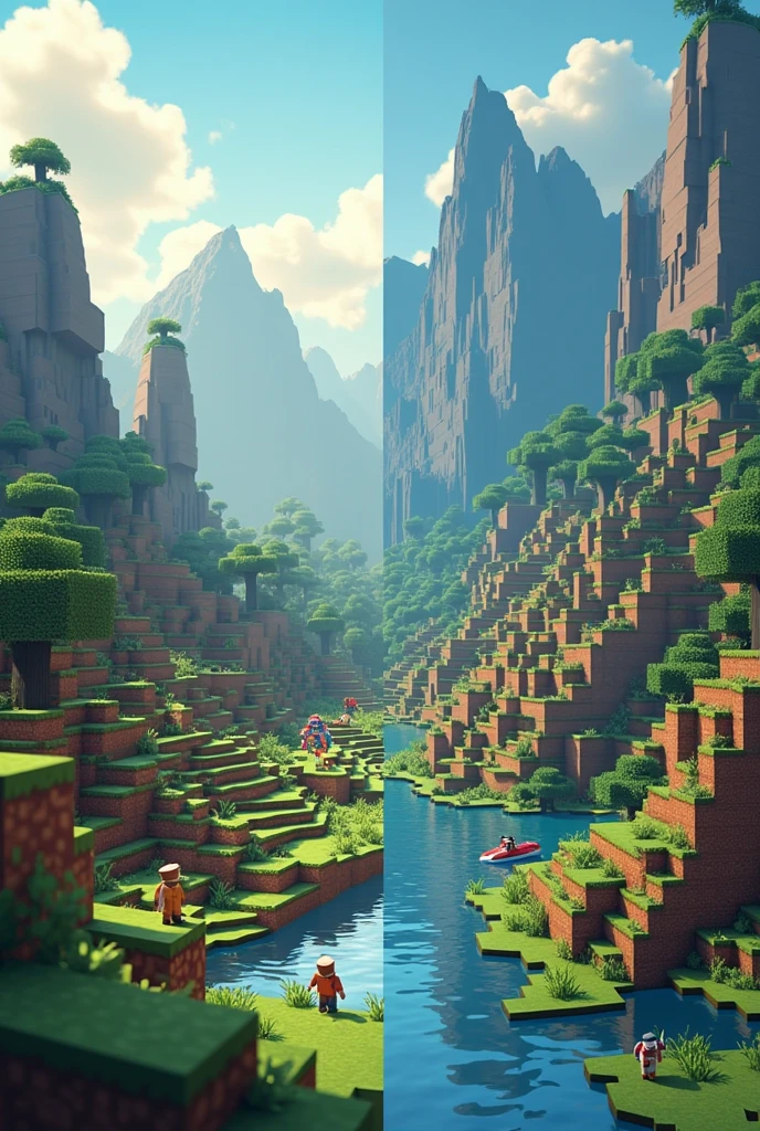 Descriçao escrita minecraft versus roblox