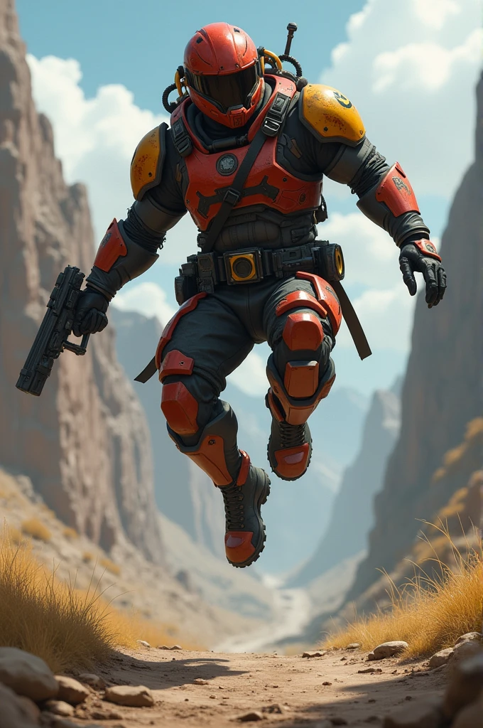 Ethan, Blood Strike, Striker Helmet, jumping, P90 Gold, Abandoned Valley, struggling.