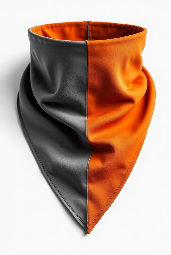 Create a half gray, half orange triangular neckerchief