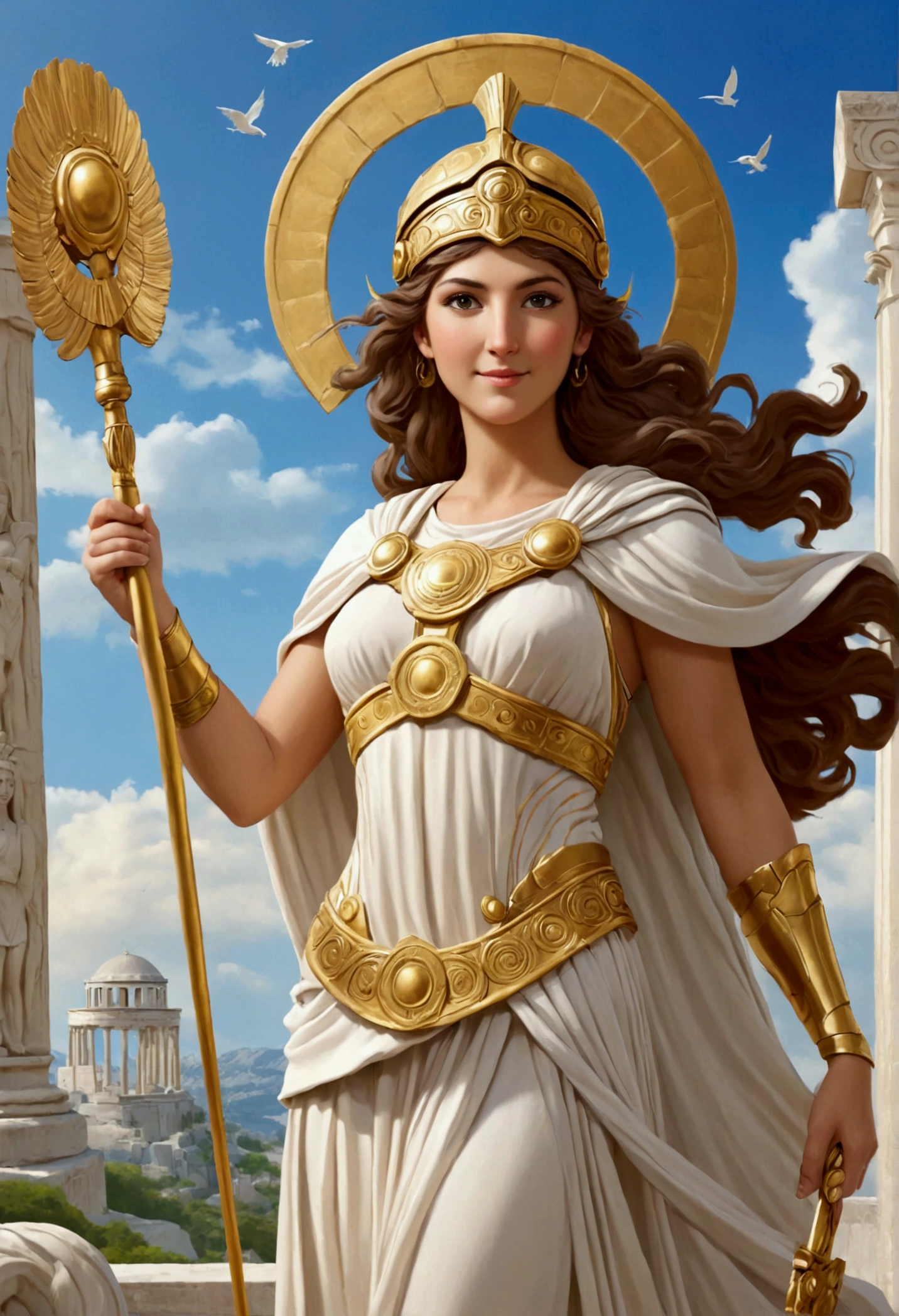 Goddess Athena happy
