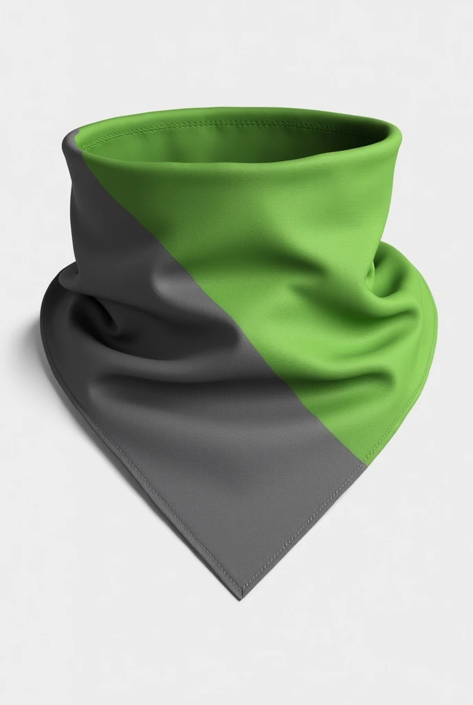 Create a half gray, half green triangular neckerchief