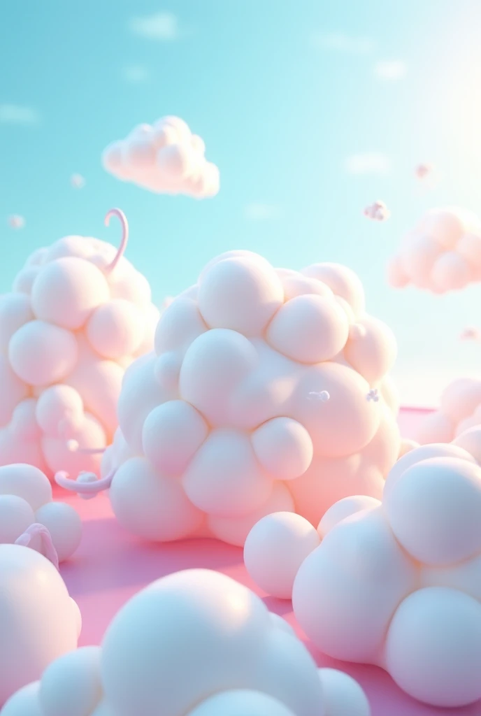create 3d png of clouds cartoon style