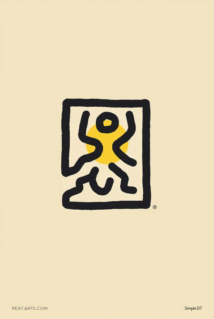 Make me a minimalist logo of a band called “Simbolo 7” inspired by Keith Haring