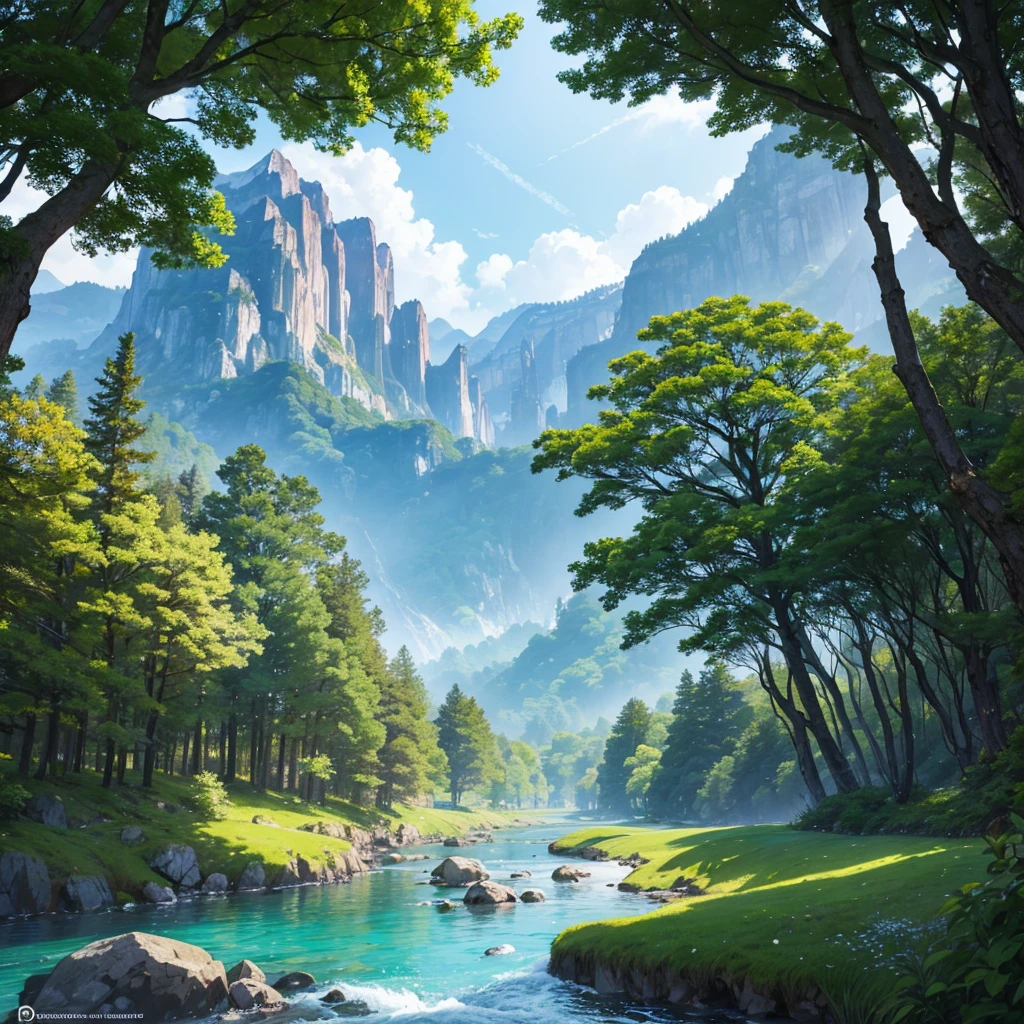 Here’s a prompt you can use for generating a natural anime-style world image:

"A vibrant anime world set in a lush, green forest with towering ancient trees covered in moss. A sparkling river winds through the landscape, reflecting the warm sunlight that filters through the leaves. In the distance, a majestic mountain range with snow-capped peaks rises against a clear blue sky. Cute, mystical creatures like foxes with glowing eyes, and birds with shimmering feathers are scattered throughout the scene. The atmosphere is serene and magical, with a gentle breeze causing the leaves to rustle and the water to ripple slightly. The overall mood is peaceful and full of wonder."

This prompt should help create a detailed and immersive anime-style natural world.
