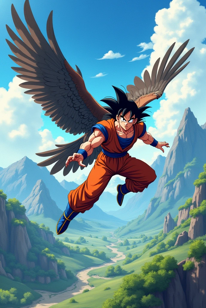 (anime) Falcon flying next to Goku 