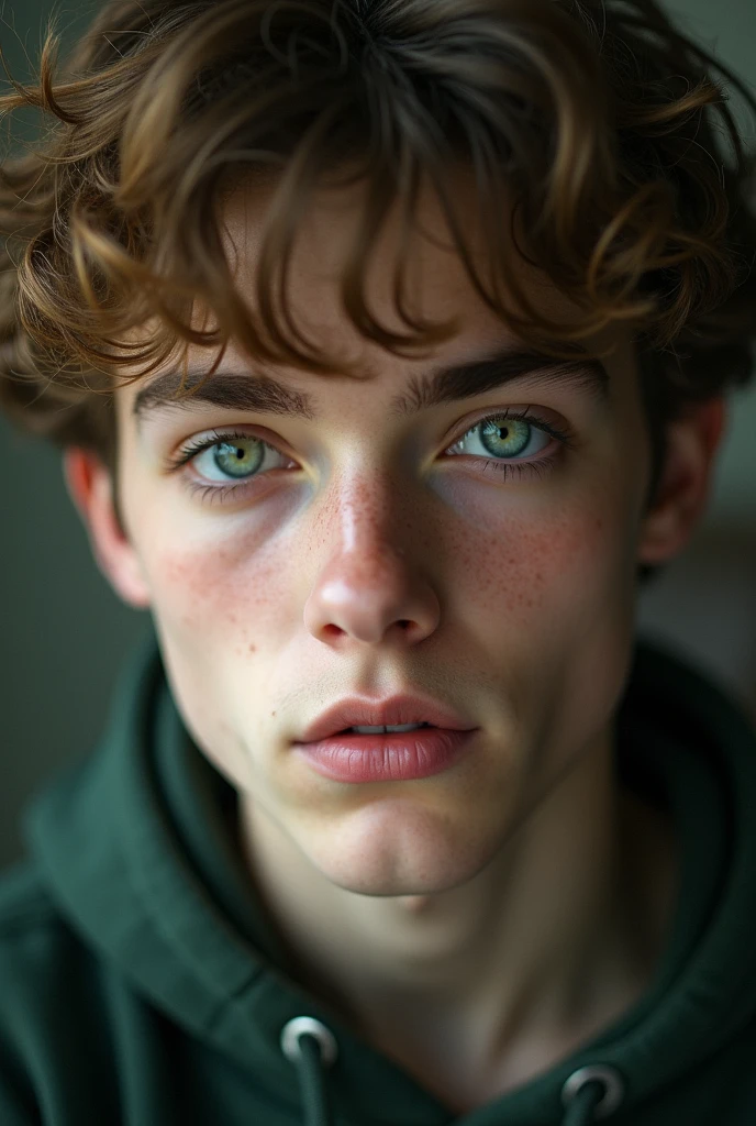 4 d, face, 23 year old boy with green eyes and surreal beauty