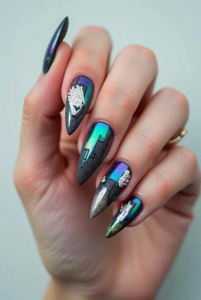 Unique acrylic nail design