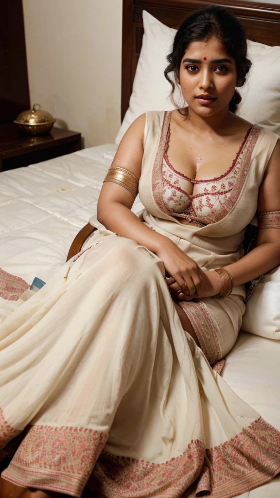 Day scene, full body photo of a plus sized 23 year old indian with a man from top view, (Masterpiece, Best Quality, High Resolution), class room Background, (cum Splash on her blouse and face, cum Splash on her breasts, Splash of cum, cum Splash on her gown, cum Splash on her eys), Sweet 35 year old South indian teacher sitting on a class room chair ( both legs raised in air)with a man, hour glass body red lips naked, lightly makeup,ultra realistic, realistic, look at viewer (cinematic:1.3), intricate details,