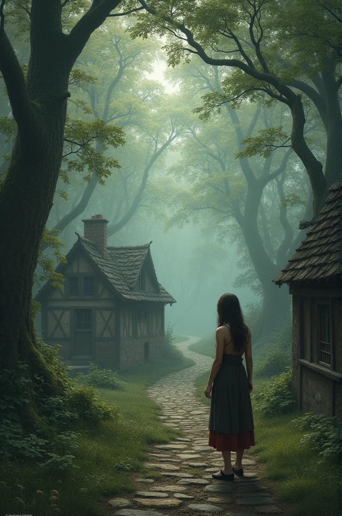a young woman burdened by grief and anxiety, returns to her childhood village, Ravenbrook, nestled beside the mysterious Whispering Woods.