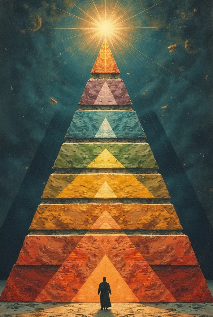 pyramid containing Sigmund Freud&#39;s theory of life stages