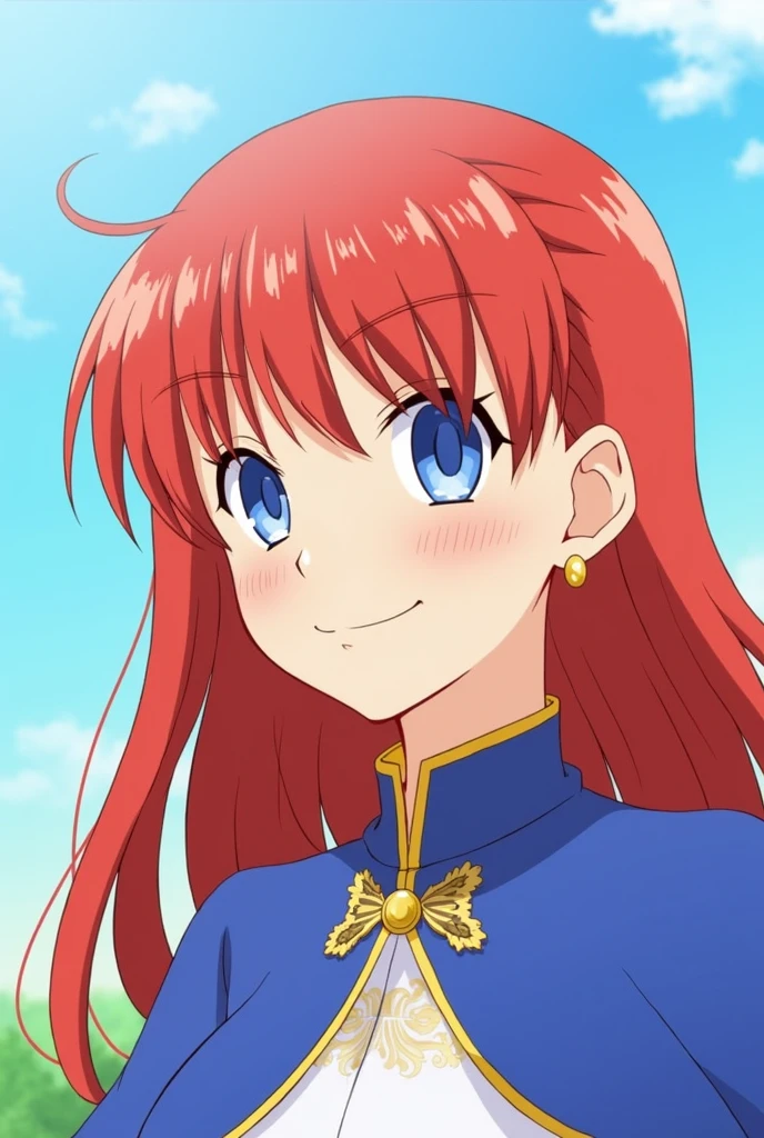 1 Girl, woman, Solitary, portrait, woman focus,
Red hair, blue eyes, Long hair, Light blue, Smile,
Looking at the audience, outdoor,
beautiful, Blue cape, Gold Inlay, earrings,
BREAK
Fraction_9, Fraction_8_up, Fraction_7_up, Fraction_6_up, Fraction_5_Direction_4_up, src_cartoon, score_When doing ahegao
