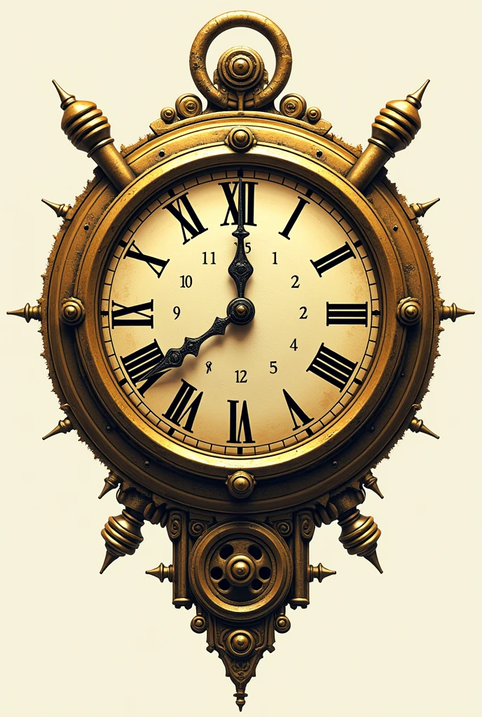 Draw basic logo Deus ex Machina, Have the name "Deus ex Machine", with time travel style, main color is gold, clock image, stylized clock hands.
Idol group style