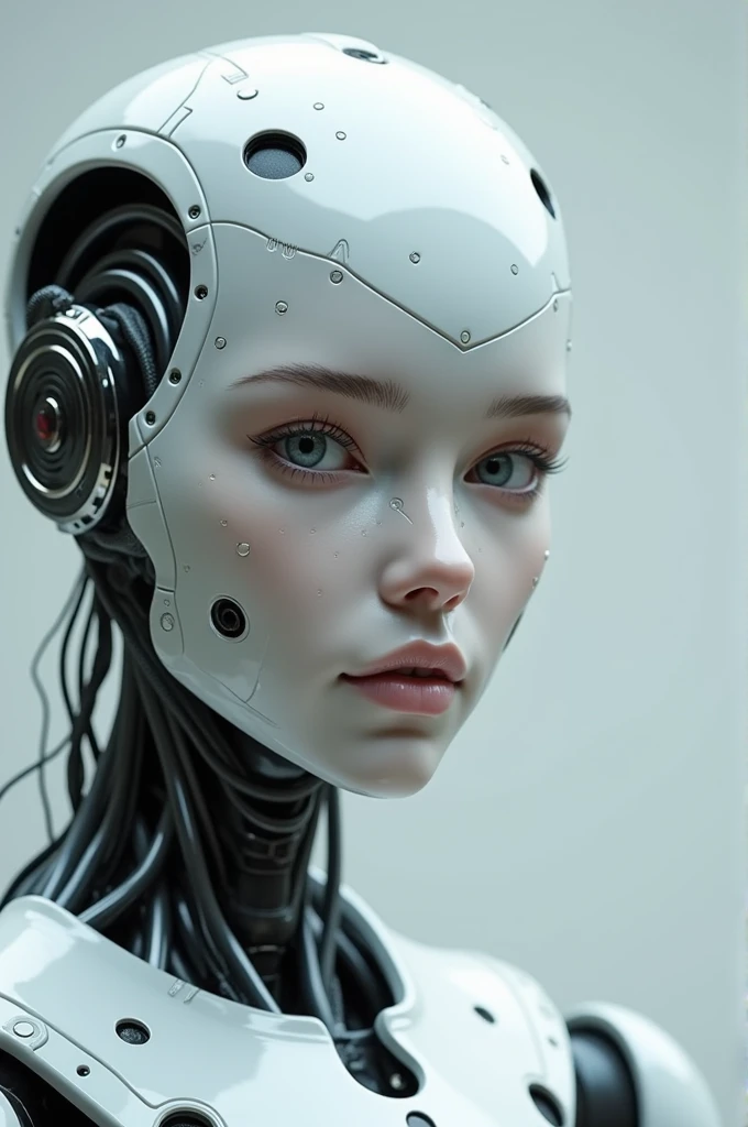 Artificial intelligence robot A detailed face photograph, looking at the camera, portraite, 8k hd, high qualiy