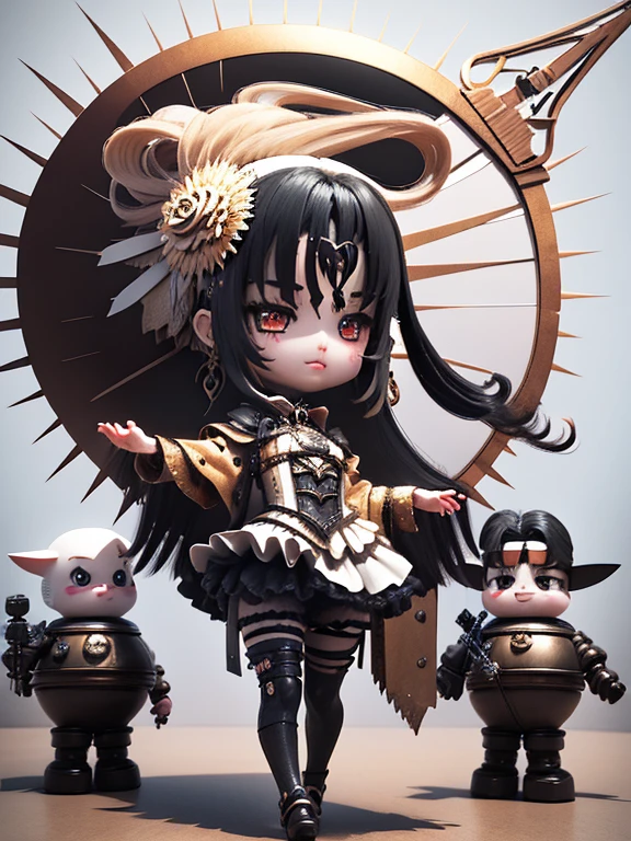 a girl,wear gothic ta clothes with white frills,{{she is ride on Gundam}},
full body:1.5,
3D rendering,
portrait female anime,
cute 3d anime rendering,
cute detailed digital art,
3D rendering stylized,
3D renderingされたキャラクター アート 8k,
cute digital painting,
Anime style 3D,
Super detailed rendering,
weapon in hand,