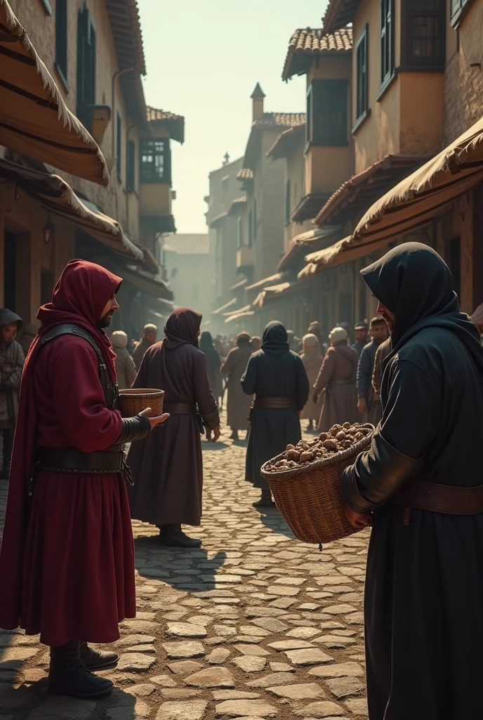 In Middle age time, Thiefs attaching the merchants, looting their goods. Super realistic. 