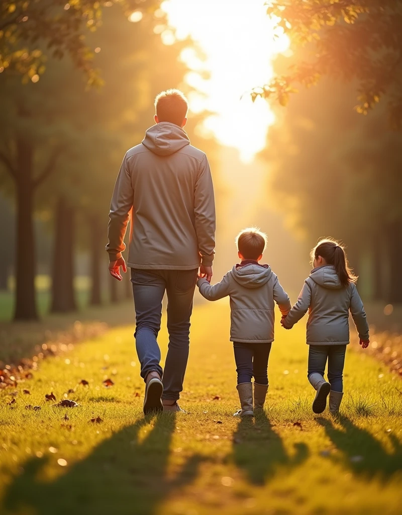 Add an image symbolic of healthy living, such as a morning walk with the family.