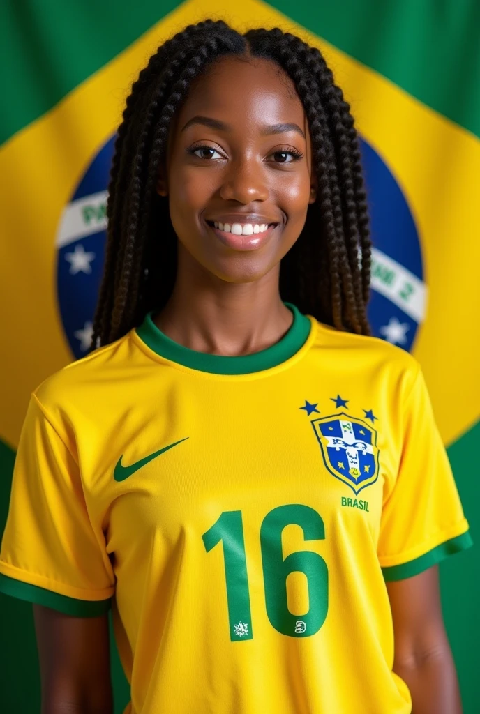 megan thee stallion wearing the brazilian national team shirt