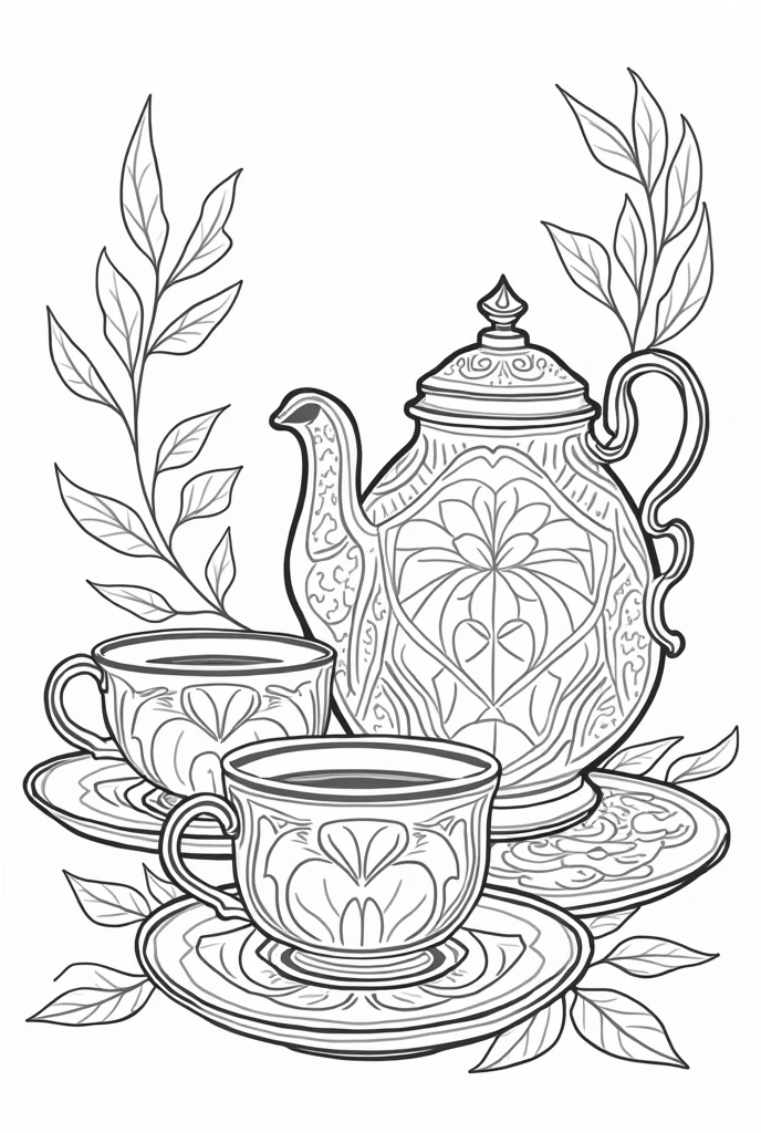 Tea coloring pages without coloring