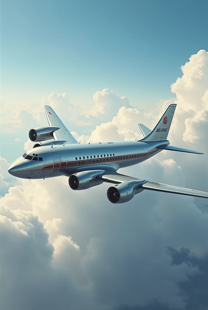 Boeing commercial aircraft 1953,realistic art