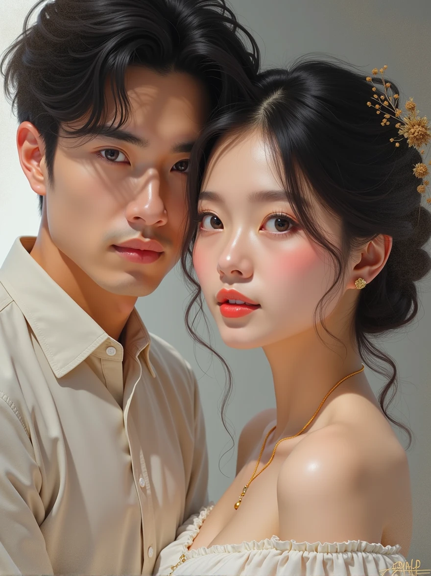beautiful asian couple,relistic,masterpiece,flawless,high quality