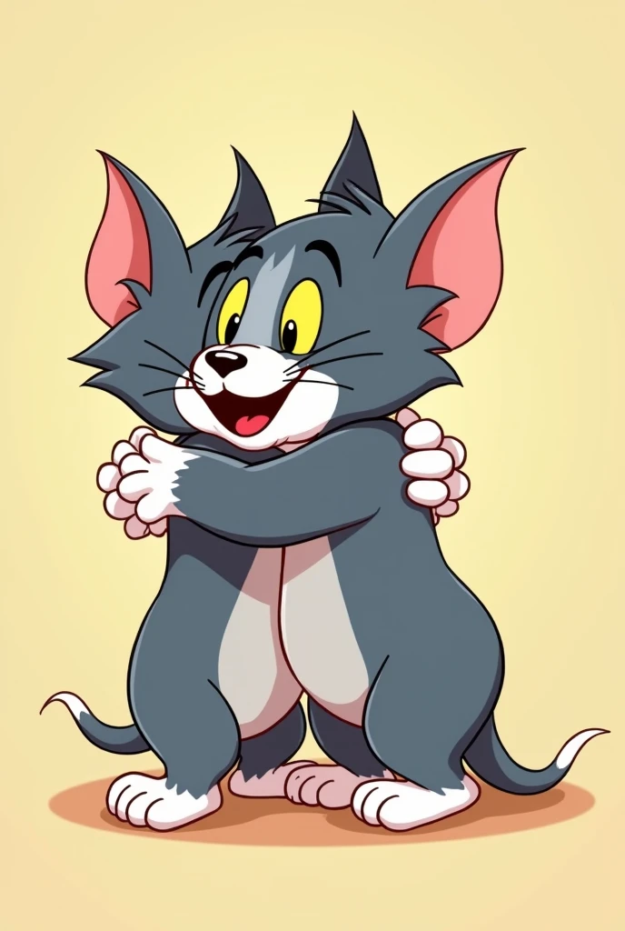 Tom hugging his clone from cartoon tom and jerry