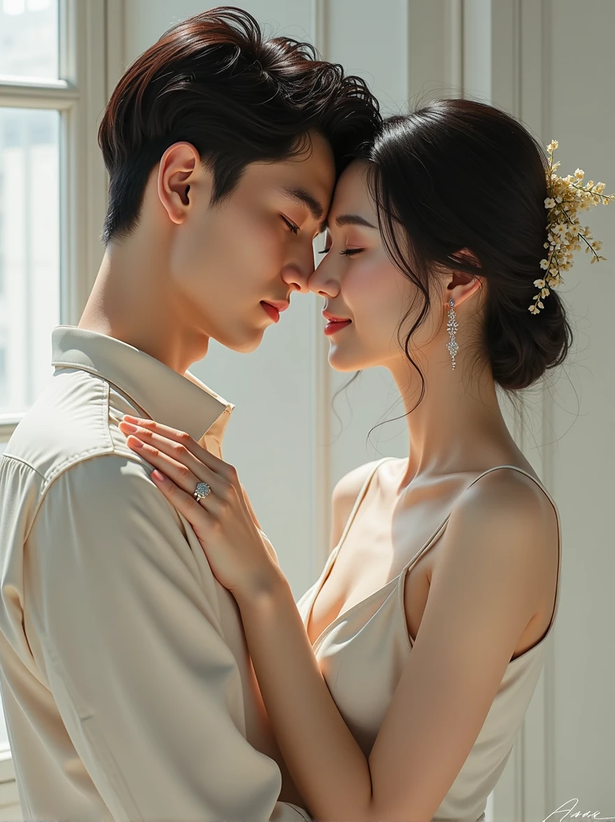 beautiful asian couple,relistic,masterpiece,flawless,high quality