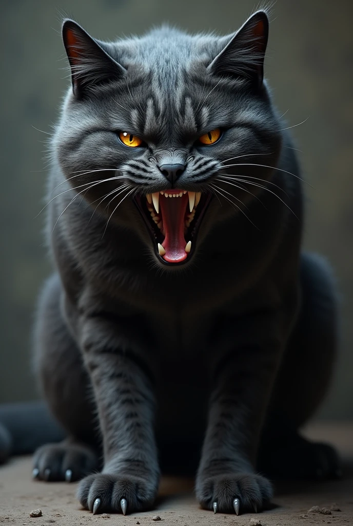 An angry cat