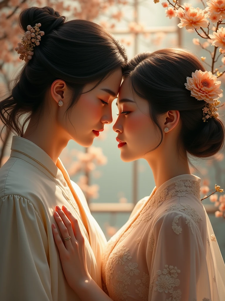beautiful asian couple,relistic,masterpiece,flawless,high quality