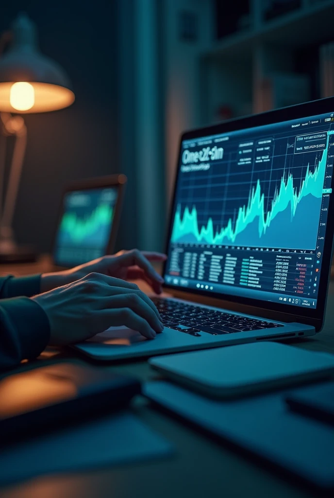 Digital Trading. Person doing online business and convincing you to do work online. Super realistic 