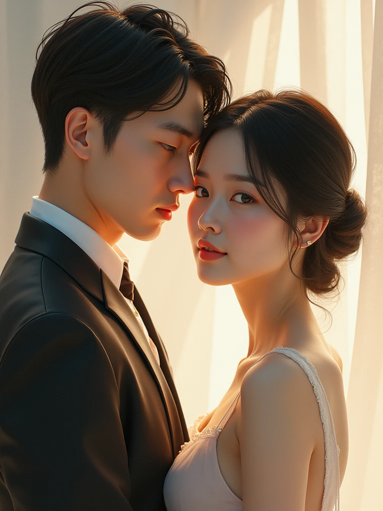 beautiful asian couple,relistic,masterpiece,flawless,high quality