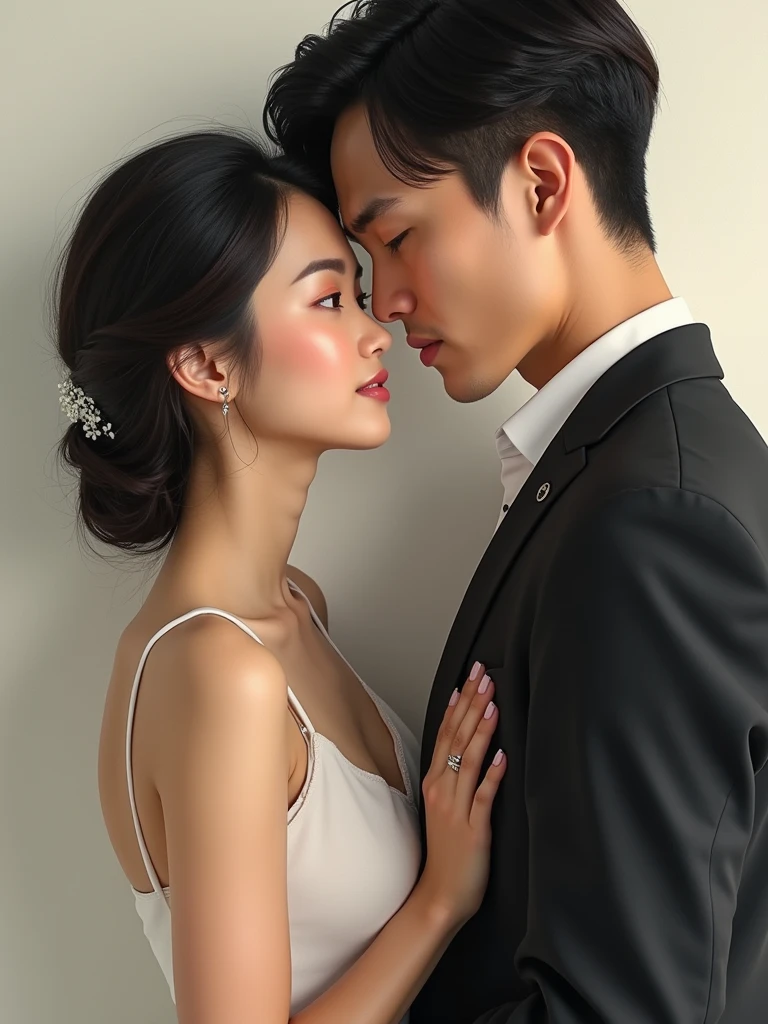 beautiful asian couple,relistic,masterpiece,flawless,high quality