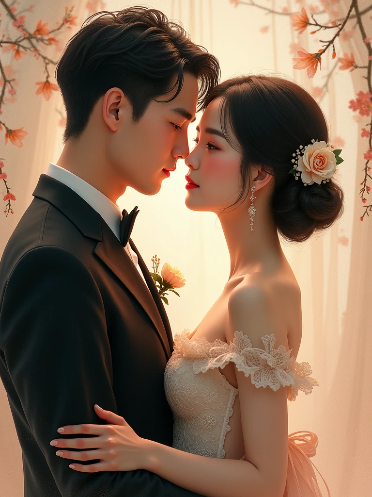 beautiful asian couple,relistic,masterpiece,flawless,high quality
