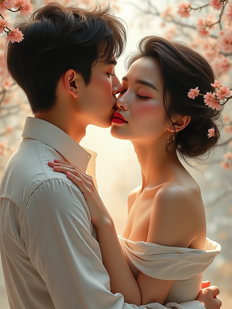 beautiful asian couple,relistic,masterpiece,flawless,high quality