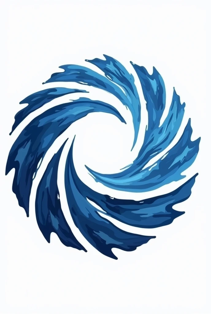 water jet forming a spiral around. Designed in logo style with main color is navy blue